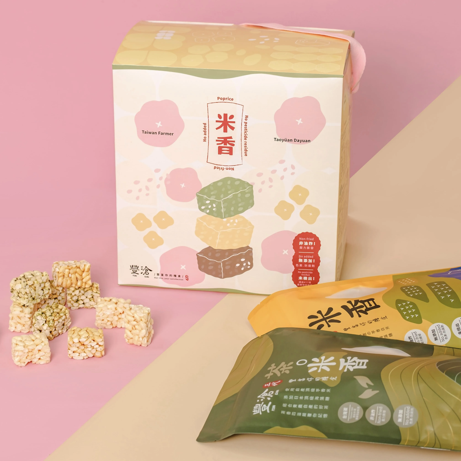 豐滄的春暖花開米香三入 FSC 驗證環保禮盒